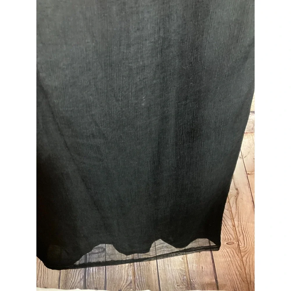 Vintage Jewel Queen Silk Chiffon Maxi Dress Womens 8 Black Grunge Whimsigoth - Picture 3 of 12